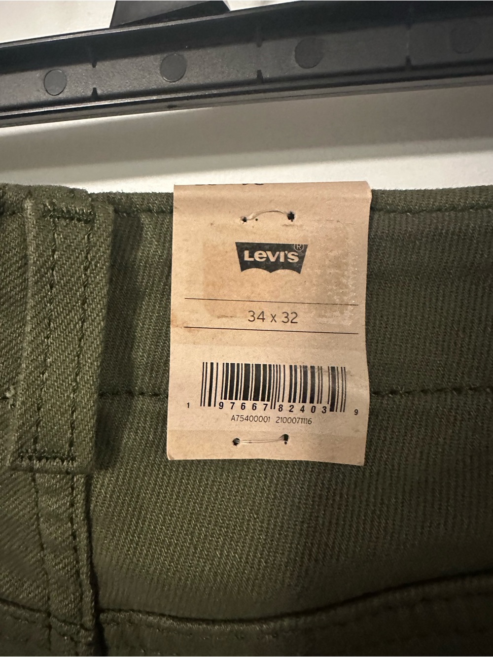 Levi's Olive Green Flared Leg Jeans - Picture 3 of 4